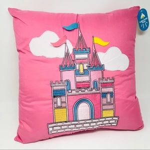 NWT Pink Castle Decorative Square Pillow